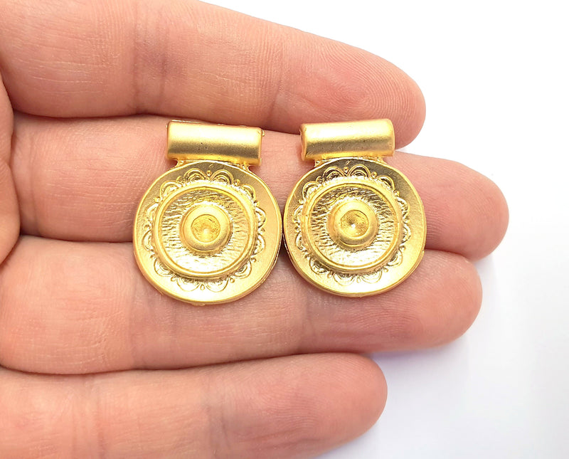 2 Gold Charms Gold Plated Charms (27x22mm)  G19722