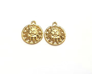 4 Sun Charms Gold Plated Charms (19x16mm)  G19733