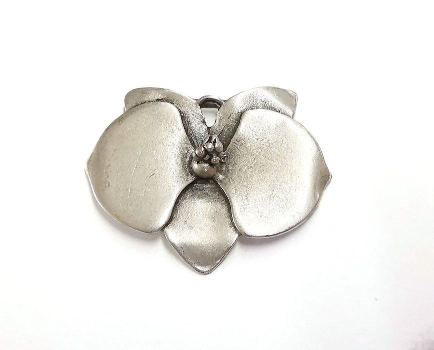 Flower Charms Antique Silver Plated Charms (41x50mm)  G20128