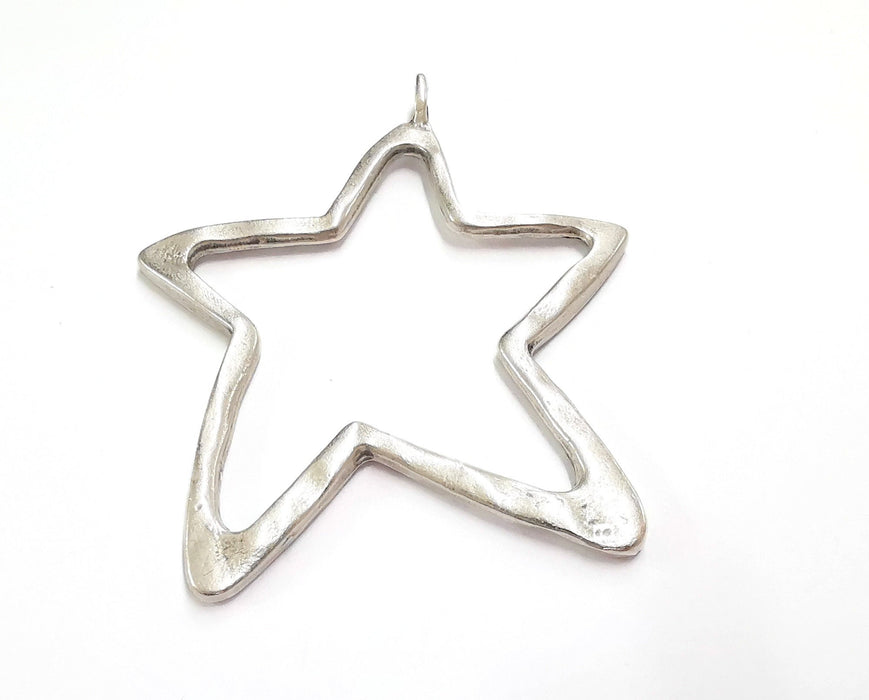 Star Silver Pendant Antique Silver Plated Pendant (80x67mm)  G24119