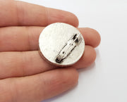 Hammered Brooch Holders Pin Brooch Blanks Brooch Bezel Antique Silver Plated Brooch Pin Findings  (30mm Bezel size)  G19739