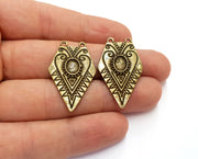 2 Antique Bronze Charms Connector Antique Bronze Plated Charms (36x21mm)  G19755