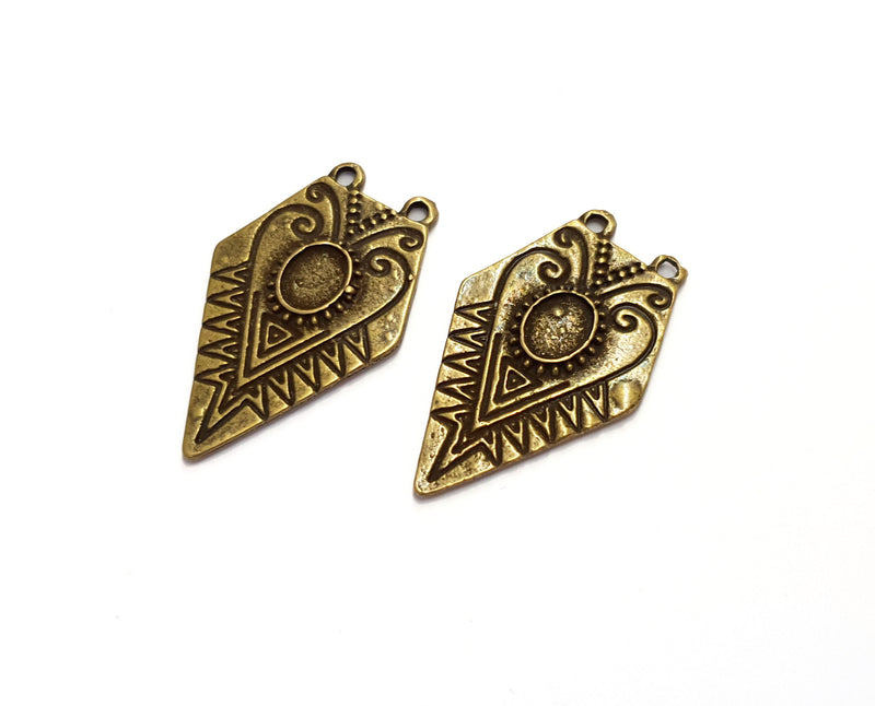 2 Antique Bronze Charms Connector Antique Bronze Plated Charms (36x21mm)  G19755
