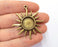 Sun Charms Blank Bezel Resin Bezel Mosaic Mountings Antique Bronze Plated Charms (47x40mm)( 16 mm Bezel Inner Size)  G19762