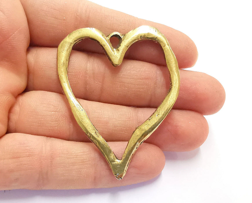 Heart Pendant Antique Bronze Plated Pendant (59x46mm)  G20158