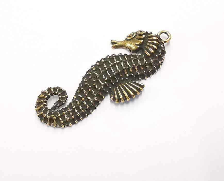 Seahorse Pendant Antique Bronze Plated Pendant (63x29mm)  G20161