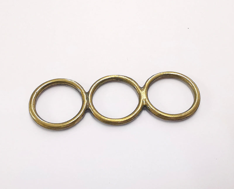 2 Circle Findings Pendant Antique Bronze Plated Pendant (73x24mm)  G20164