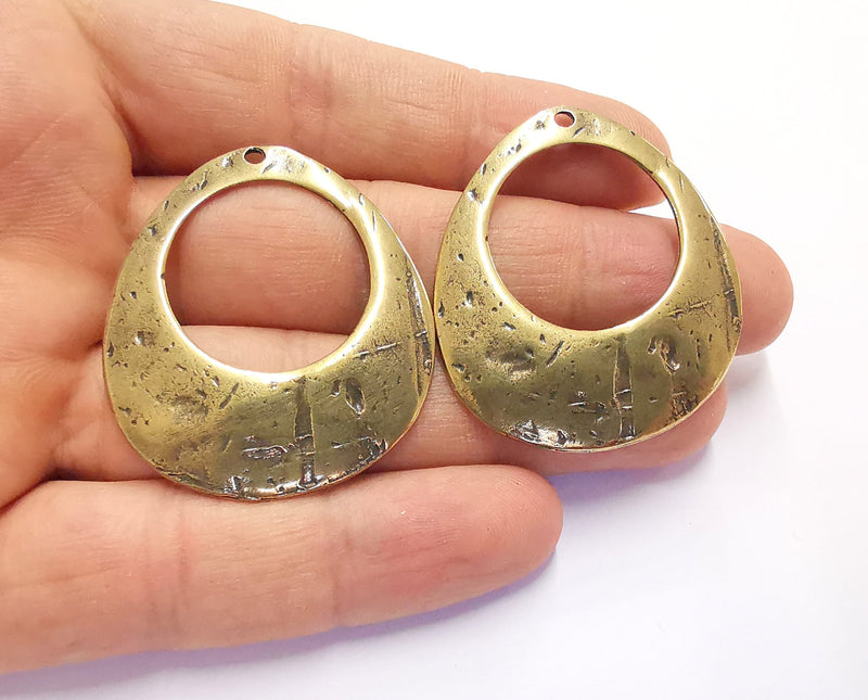 2 Antique Bronze Charms Antique Bronze Plated Charms (43x38mm)  G20169