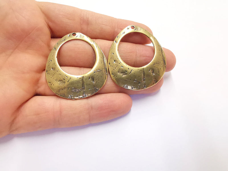 2 Antique Bronze Charms Antique Bronze Plated Charms (43x38mm)  G20169
