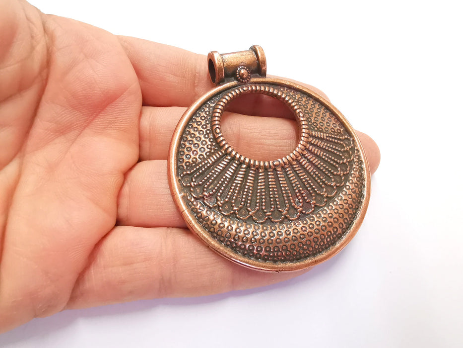 Medallion Pendant Antique Copper Plated Pendant ( 74x62 mm ) G20175