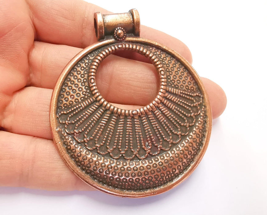 Medallion Pendant Antique Copper Plated Pendant ( 74x62 mm ) G20175