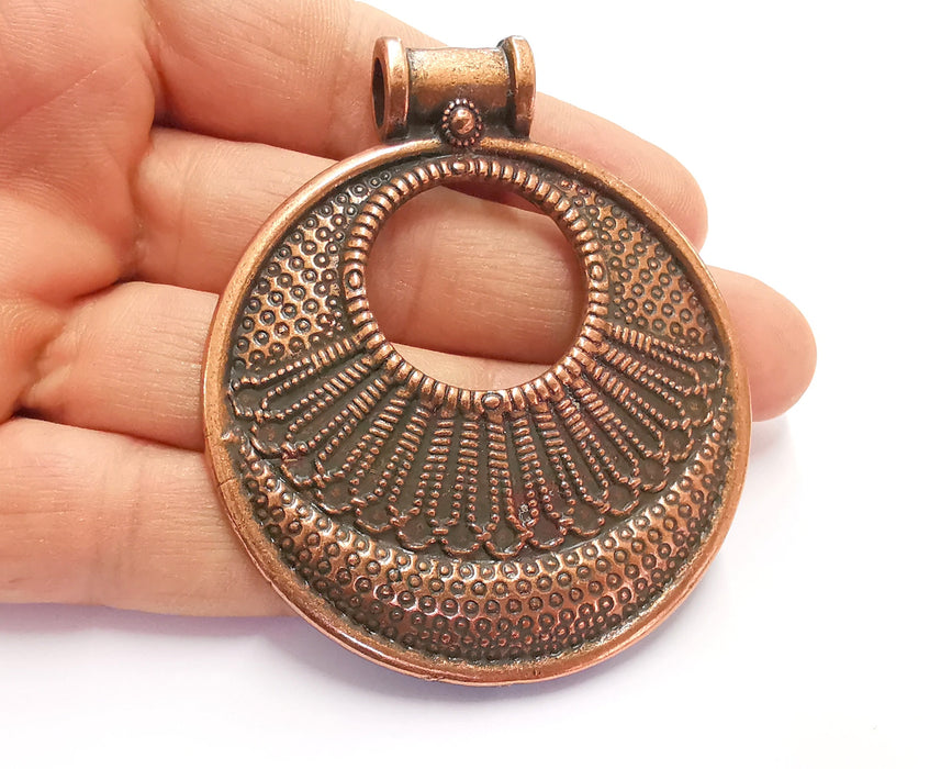 Medallion Pendant Antique Copper Plated Pendant ( 74x62 mm ) G20175