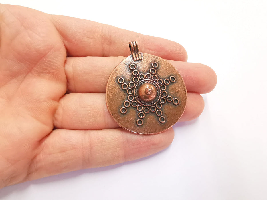 Medallion Pendant Antique Copper Plated Pendant ( 49x41 mm ) G20177