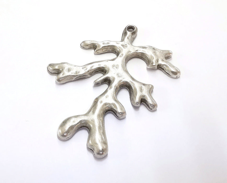 Coral Pendant Antique Silver Plated Pendant (75x54mm)  G20194