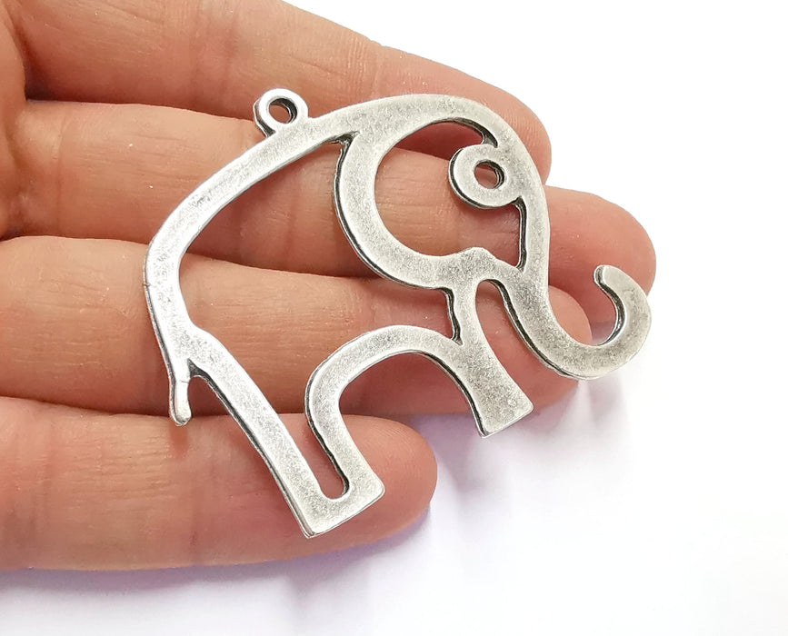 Elephant Charms Antique Silver Plated Charms (51x59mm)  G20195