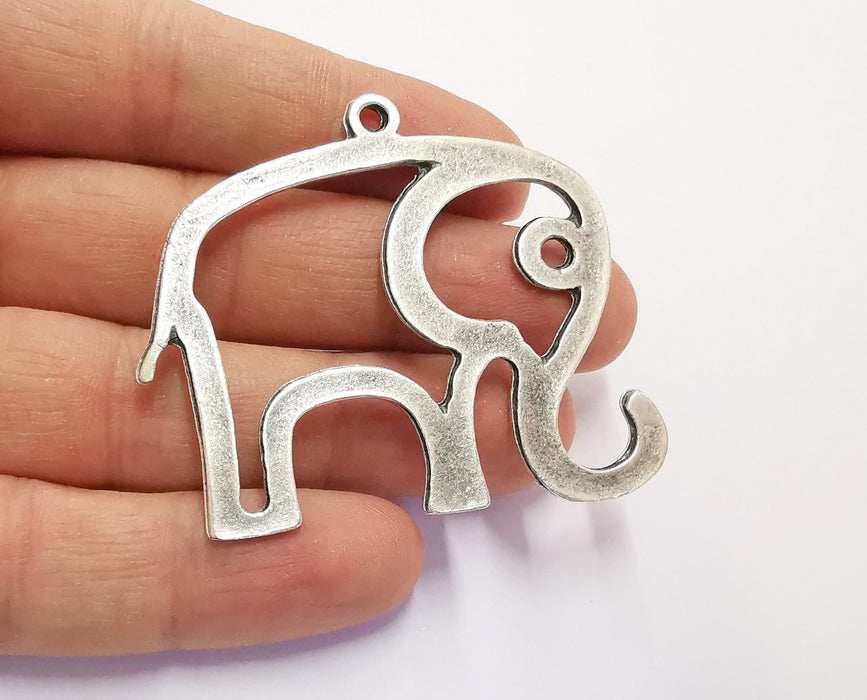 Elephant Charms Antique Silver Plated Charms (51x59mm)  G20195