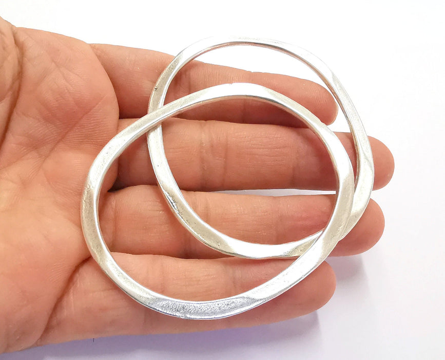 Oval Findings Antique Silver Plated Findings (74x62mm)  G20196