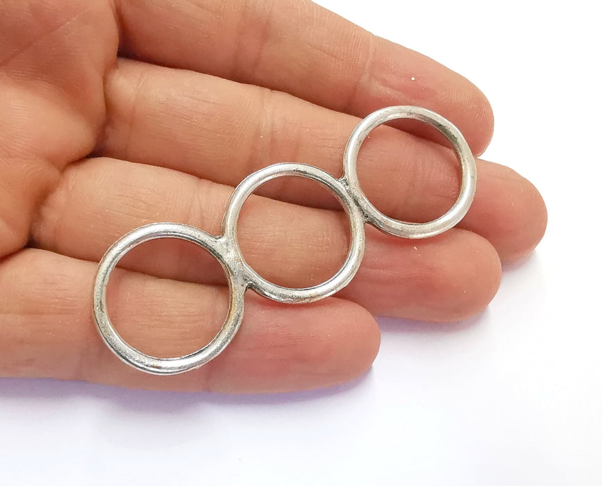 2 Circles Findings Antique Silver Plated Findings (70x24mm)  G20197