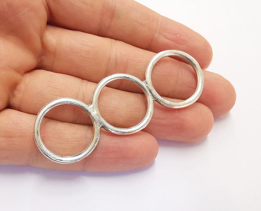 2 Circles Findings Antique Silver Plated Findings (70x24mm)  G20197