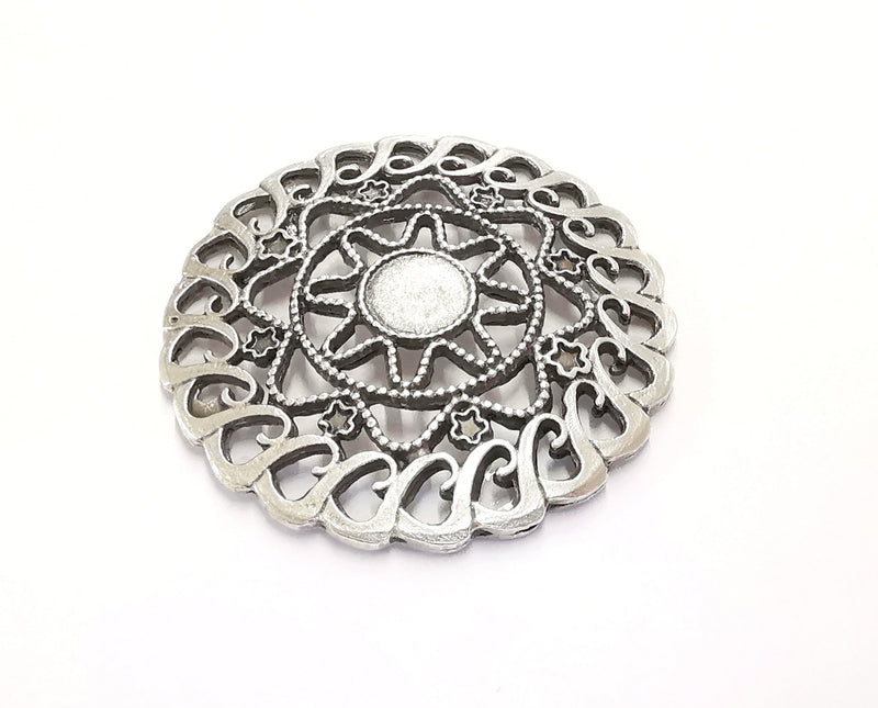 Flower Silver Charms Antique Silver Plated Charms (57mm)  G20198