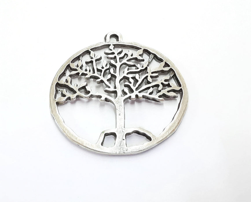 Tree Pendant Antique Silver Plated Pendant (61x56mm) G20200