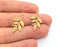 5 Leaf Charms Shiny Gold Plated Charms (30x15mm)  G19793