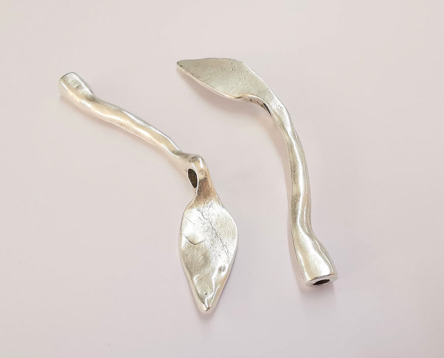 Leaf Branch Charms Antique Silver Plated Charms (90x15mm)  G20208