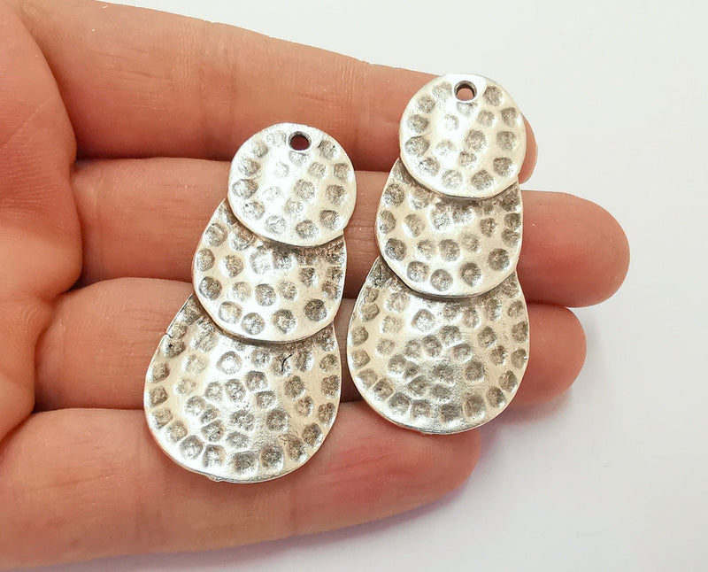 2 Circles Charms Antique Silver Plated Charms (53x26mm)  G20215