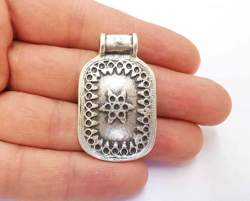 Silver Pendant Antique Silver Plated Pendant (44x26mm)  G20220