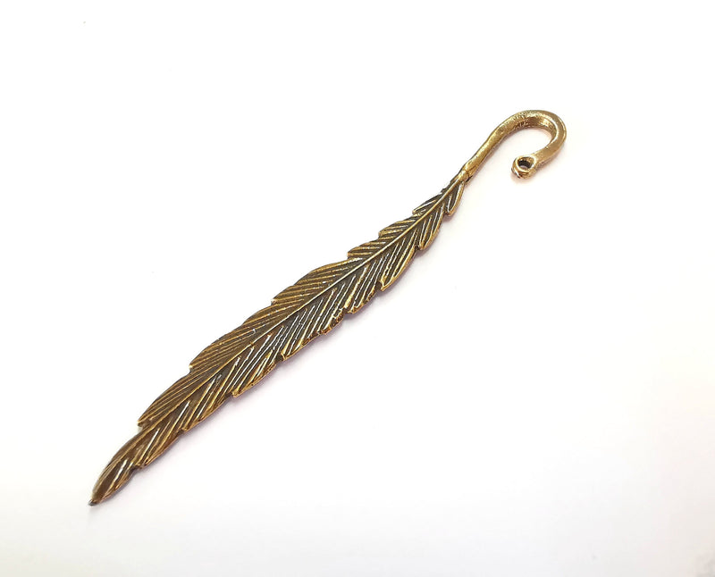 Feather Bookmark Findings Antique Bronze Plated Bookmark (110x11mm) G20223