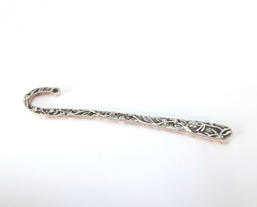 Flower Bookmark Findings Antique Silver Plated Bookmark (110x9mm) G20226