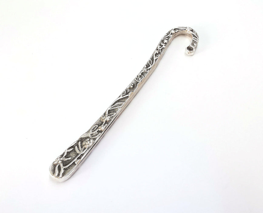 Flower Bookmark Findings Antique Silver Plated Bookmark (110x9mm) G20226