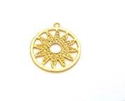 2 Sun Charms Gold Plated Charms (36x32mm)  G19825