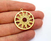 2 Sun Charms Gold Plated Charms (36x32mm)  G19825