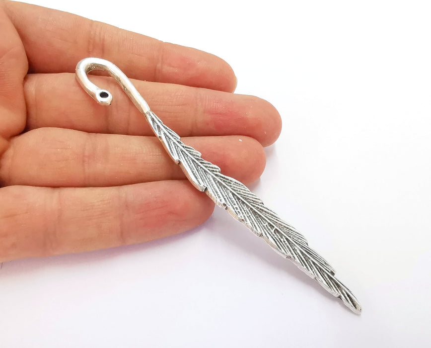 Feather Bookmark Findings Antique Silver Plated Bookmark (110x11mm) G20233