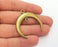 2 Crescent Charm Connector Moon Charm Antique Bronze Plated Pendants  (40x38mm)  G19831