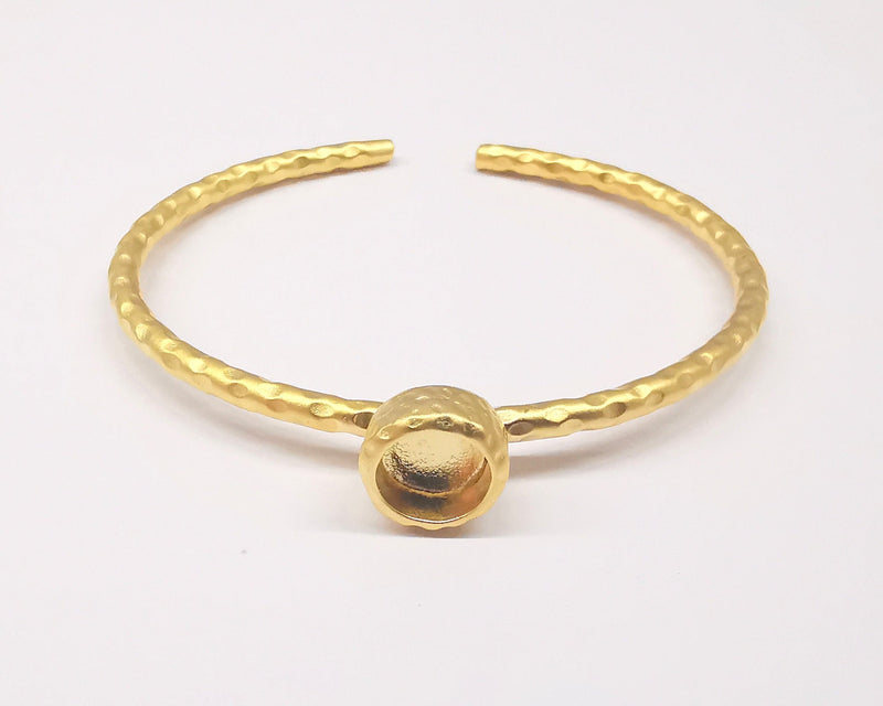 Matte Gold Hammered Bracelet Blanks Settings Cuff Blanks Resin Blank İnlay Blank Adjustable Bracelet Gold Plated Bracelet (8 mm ) G19865