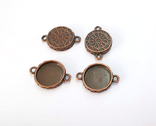 4 Charms Blank Bezel Resin Bezel Mosaic Mountings Antique Copper Plated Charms (23x16mm)( 14 mm Bezel Inner Size)  G20285