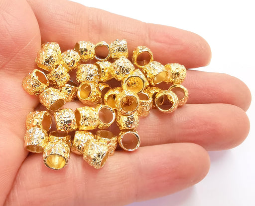 5 Rondelle Beads Shiny Gold Plated Beads (8x6mm)  G20333