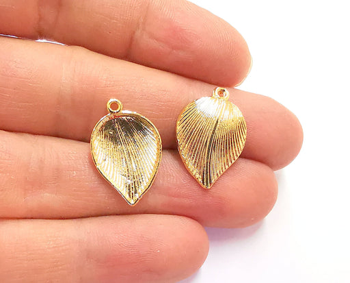 4 Leaf Charms Shiny Gold Plated Charms (23x15mm)  G20334