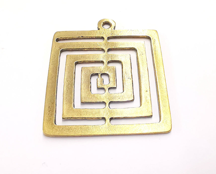 Square Charms Antique Bronze Plated Charms (60x50mm)  G20343