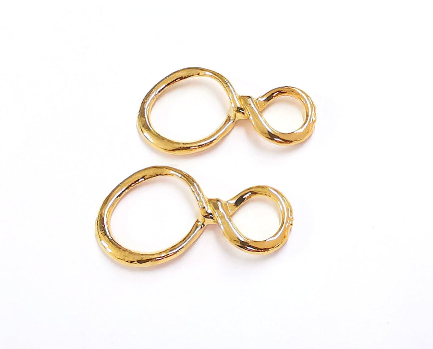 4 Eight Shape Charms Shiny Gold Plated Charms (30x17mm)  G20347