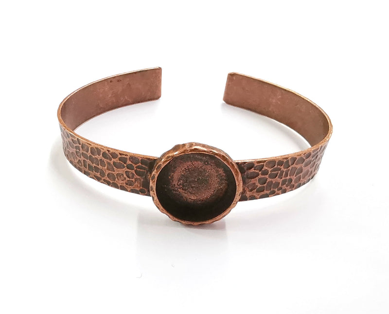 Bracelet Blank Resin Bangle Dry Flower inlay Blank Cuff Bezel Glass Cabochon Base Bracelet Hammered Adjustable Antique Copper (16mm ) G20365