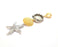 Starfish Sea Shell Pendant Blank Resin Bezel Mosaic Mountings Antique Silver and Gold Plated Brass (90x30mm)( 16mm Bezel Inner Size)  G19877