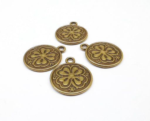 4 Clover Charms Antique Bronze Plated Charms (23x20mm)  G19882