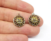 5 Sun Charms Antique Bronze Plated Charms (19x16mm)  G19885
