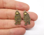 5 Astronaut Charms Antique Bronze Plated Charms (27x12mm)  G19886