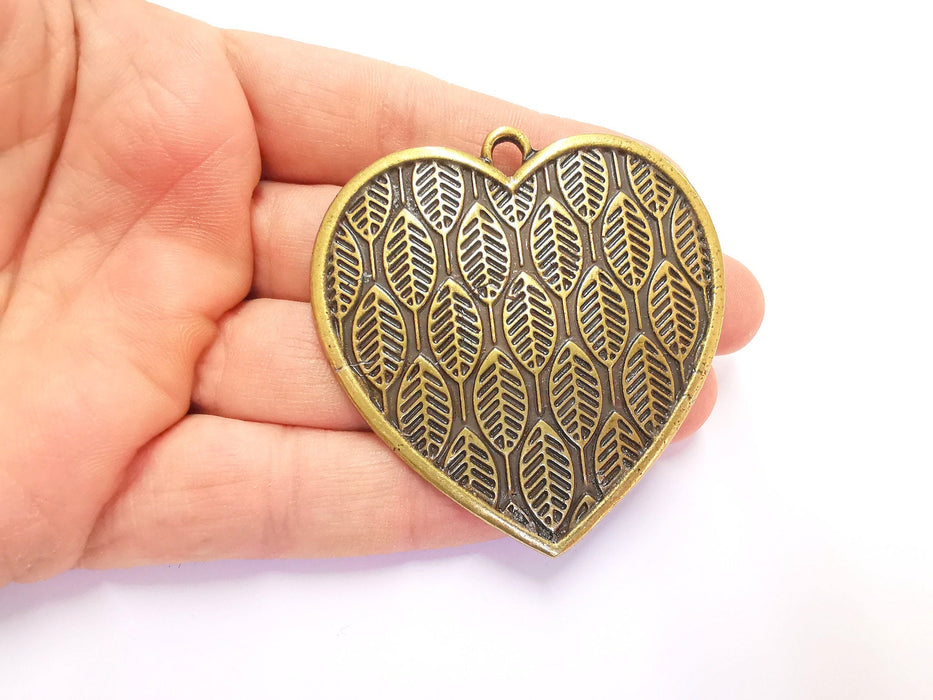 Heart Pendant Antique Bronze Plated Pendant (64x62mm )  G20415