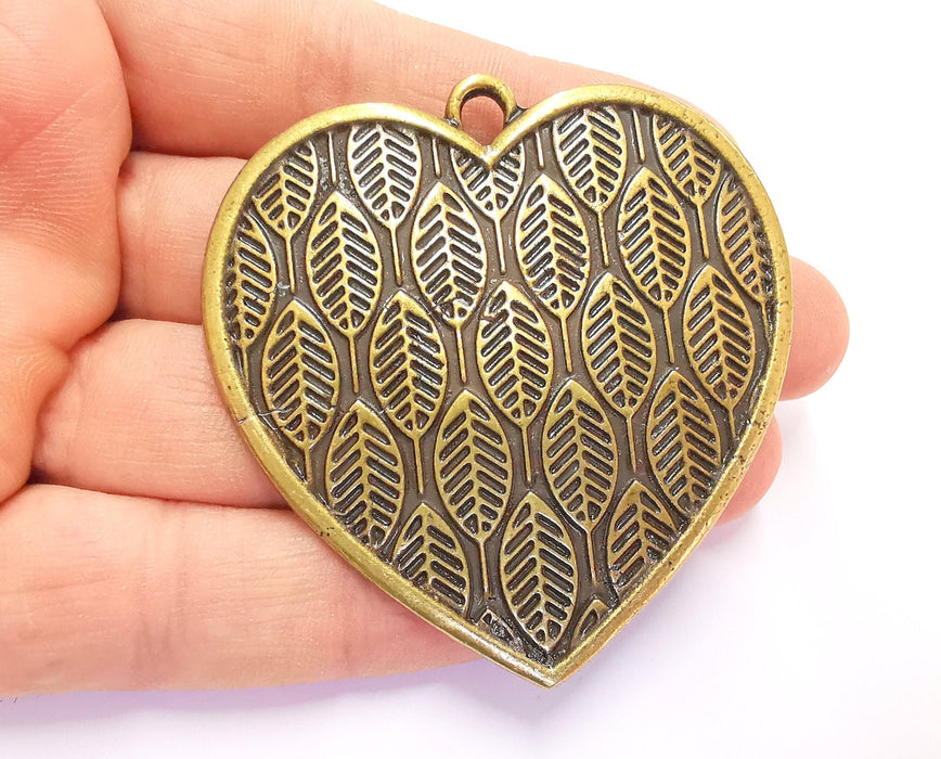 Heart Pendant Antique Bronze Plated Pendant (64x62mm )  G20415