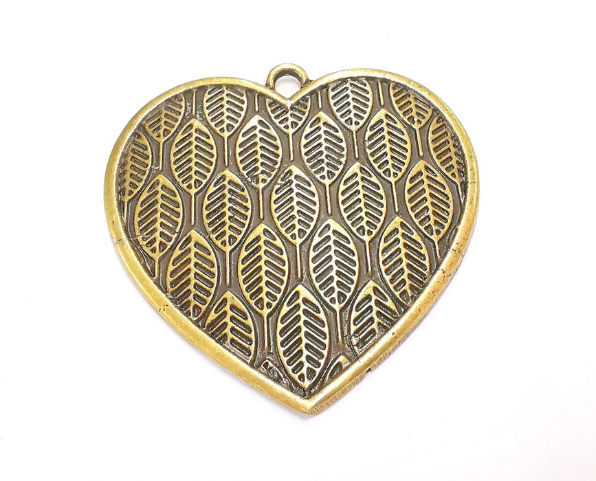 Heart Pendant Antique Bronze Plated Pendant (64x62mm )  G20415